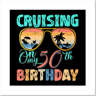 50Th Birthday Cruise Squad Gifts 2024 Matching Party Family Posters and Art